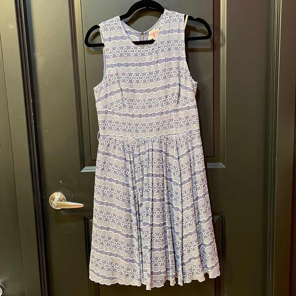 Anthropologie blue dress midi size 8